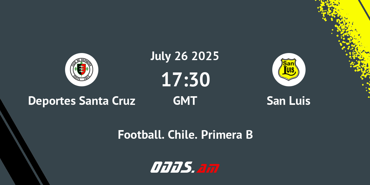 Deportes Santa Cruz - San Luis. Odds Comparison. Chile. Primera B